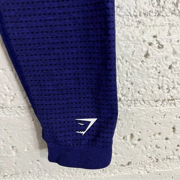Gymshark Womens Athletic Capri Leggings L Blue Compression D7 - Picture 8 of 9